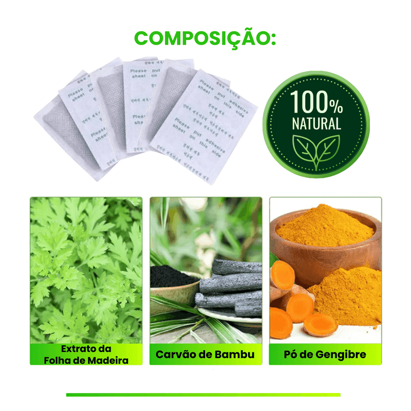 Kit Adesivo - Elimina Dores, Inchaços e Desintoxica - 100% Natural